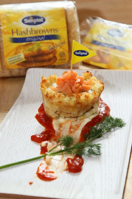 Grand prize winner Jennifer Khoo's culinary masterpiece - Simplot Hashbrown Smoked Salmon Quiche